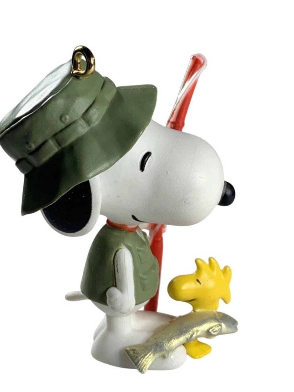 Hallmark Snoopy & Woodstock Fishing Ornament - Green, Yellow, Red